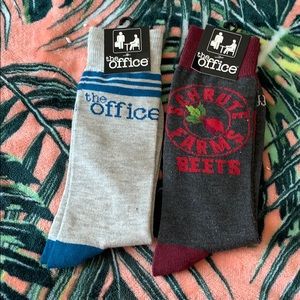 THE OFFICE Set of 2 Crew Socks NEW
